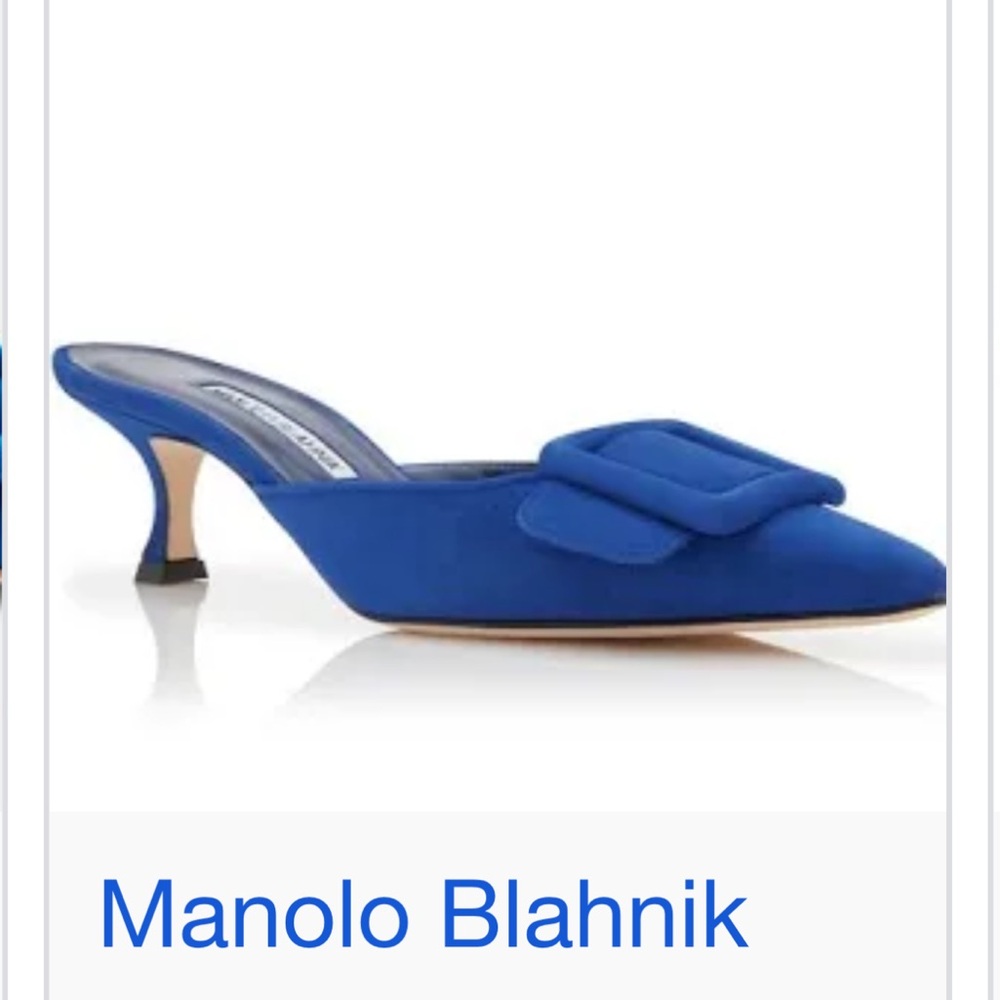 Manolo Blahnik Royal Blue Suede Heels